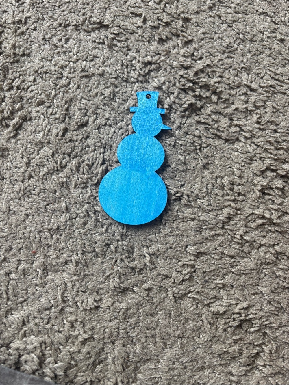 Blue Wooden Snowman Ornament - Holiday Décor